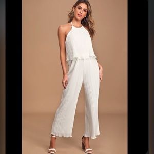 White Pleated Jumpsuit